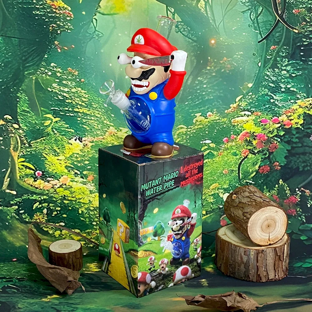 Custom Zombie & OG Mario Style Resin Glass Water Pipe Set