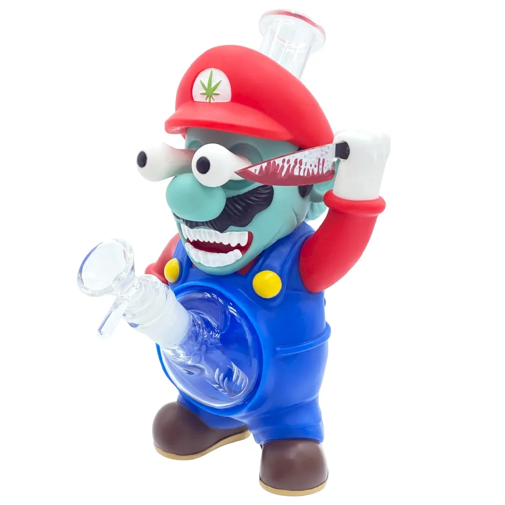 Custom Zombie & OG Mario Style Resin Glass Water Pipe Set