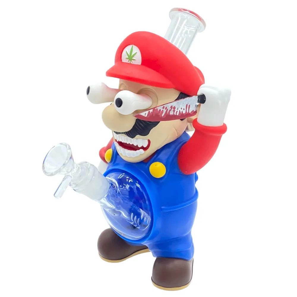 Custom Zombie & OG Mario Style Resin Glass Water Pipe Set