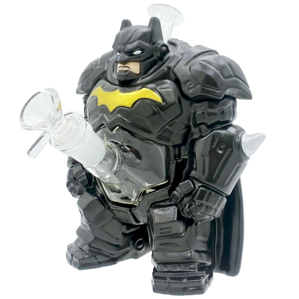 Custom Armored Batman Style Resin Base Glass Water Pipe