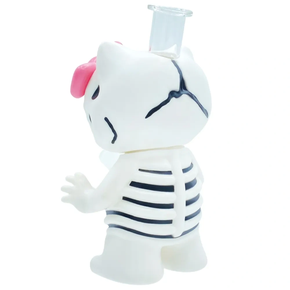 Custom Skeleton Hello Kitty Style Resin Glass Water Pipe