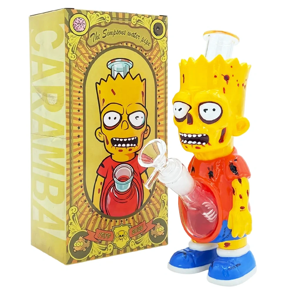 Custom Zombie Bart Simpson Style Resin Glass Water Pipe Set