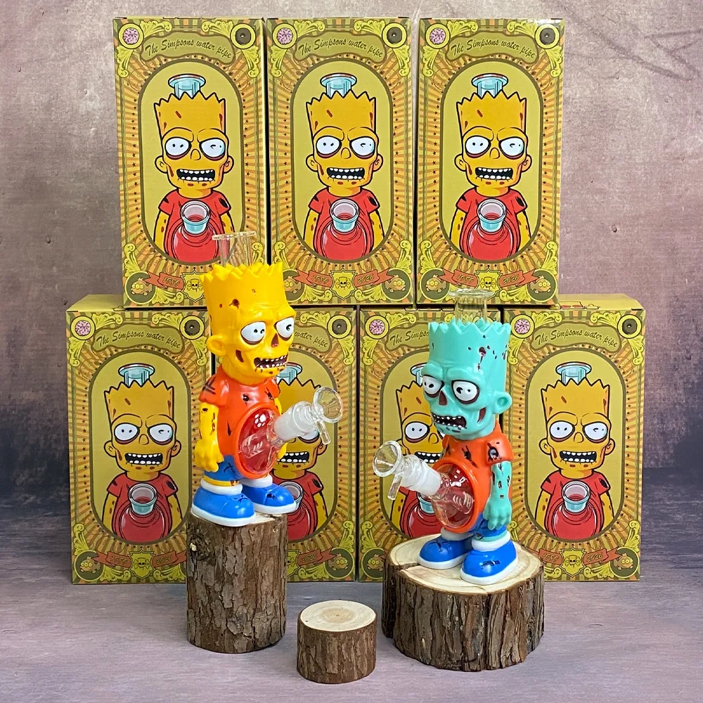 Custom Zombie Bart Simpson Style Resin Glass Water Pipe Set
