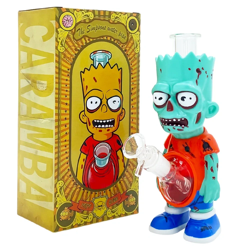 Custom Zombie Bart Simpson Style Resin Glass Water Pipe Set