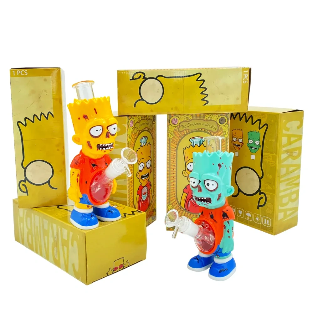 Custom Zombie Bart Simpson Style Resin Glass Water Pipe Set