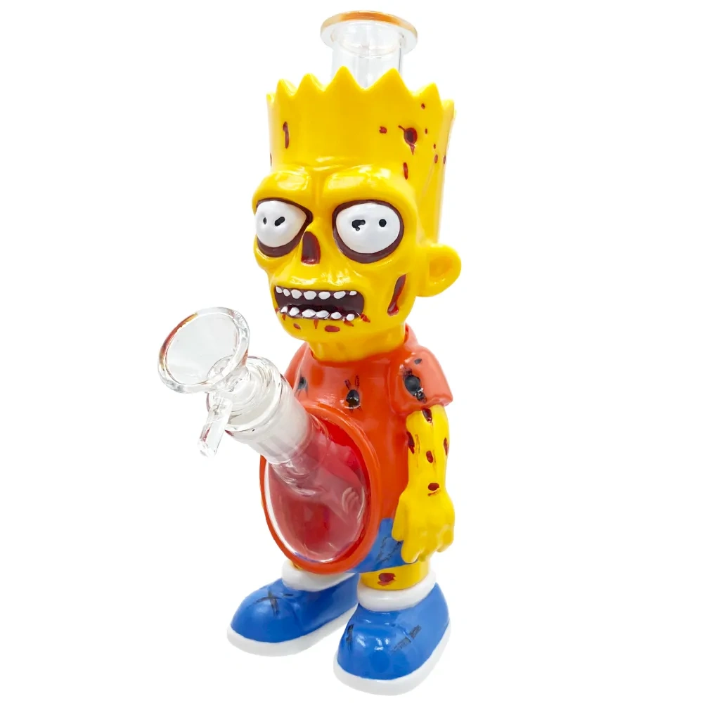 Custom Zombie Bart Simpson Style Resin Glass Water Pipe Set