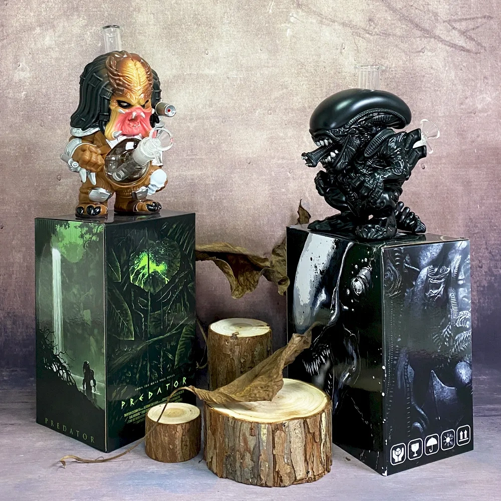 Custom Predator Alien Hunter Style Resin Glass Water Pipe