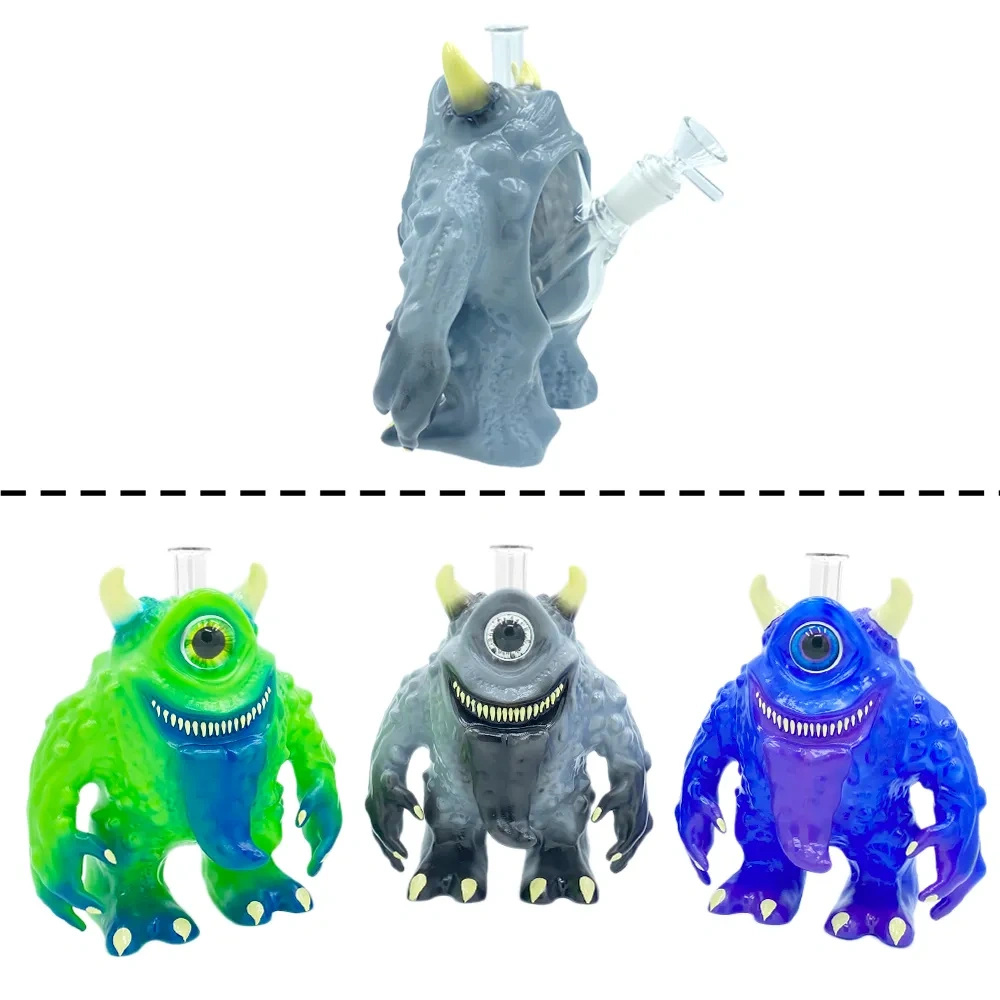 Custom One-Eyed Monster Resin Glass Water Pipe Set