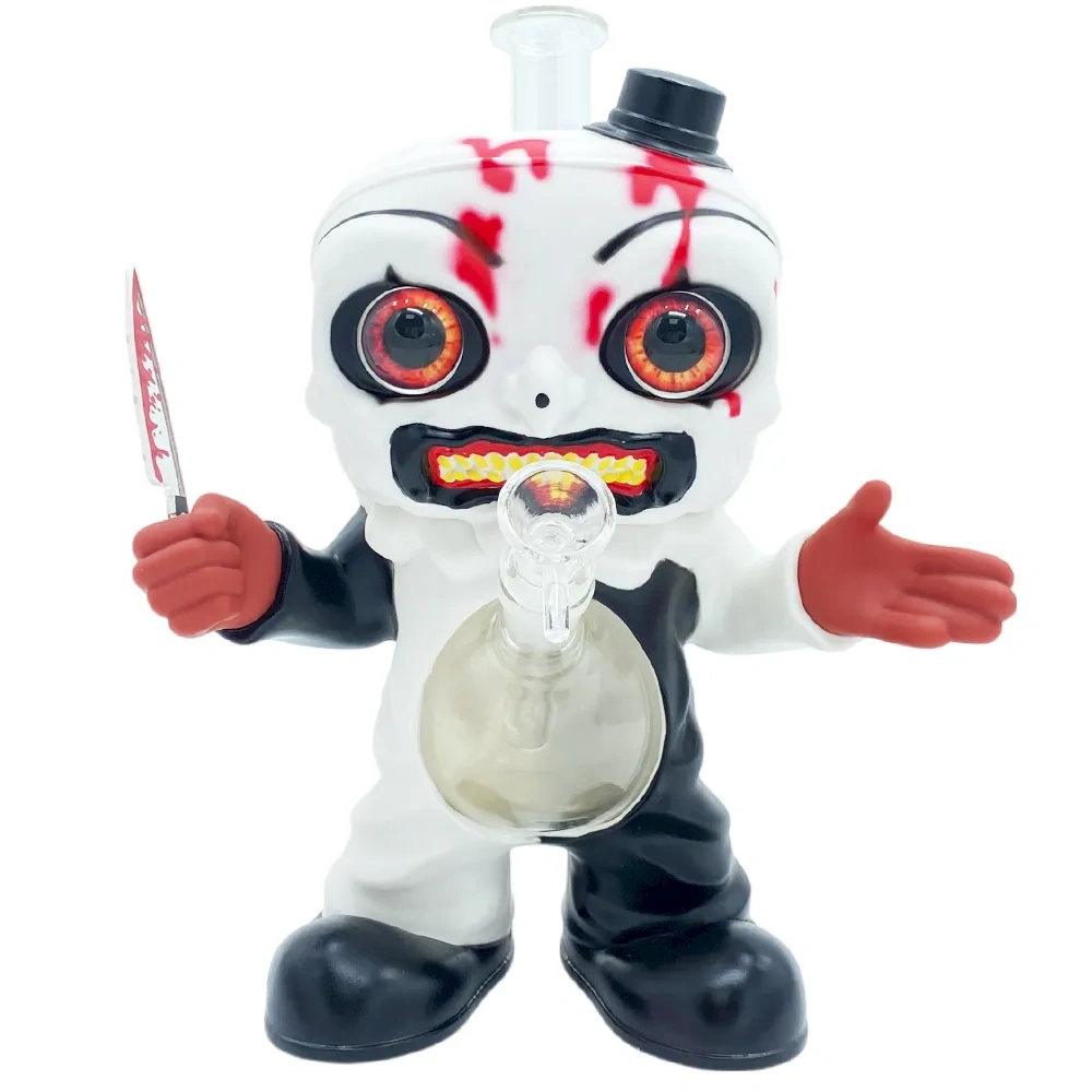 Custom Scary Bunny Skeleton Resin Glass Water Pipe