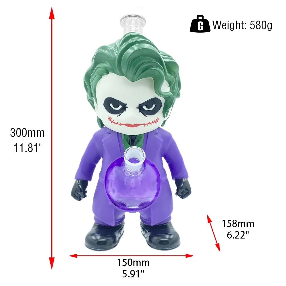Custom Joker DC Comics Style Resin Glass Water Pipe