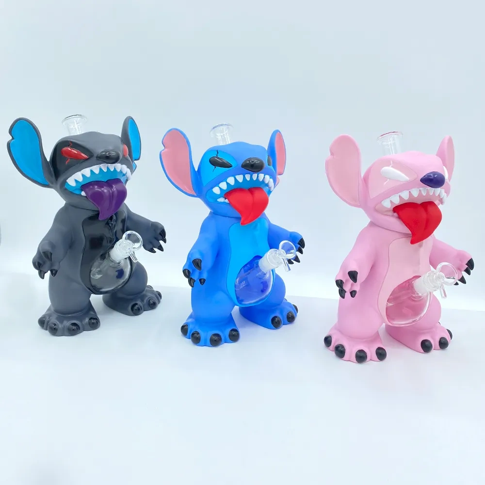 Custom Stitch Lilo & Stitch Style Resin Glass Water Pipe Set