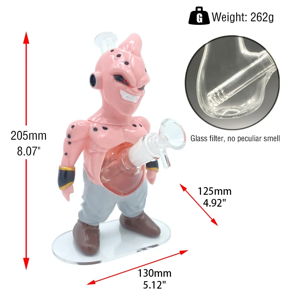Custom Majin Buu Dragon Ball Z Style Resin Glass Water Pipe