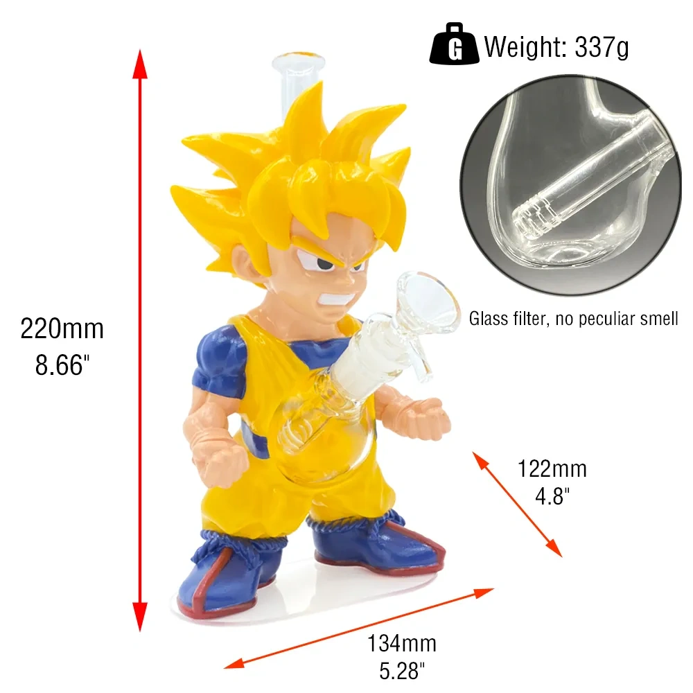 Custom Goku Dragon Ball Super Saiyan Style Resin Glass Water Pipe Set