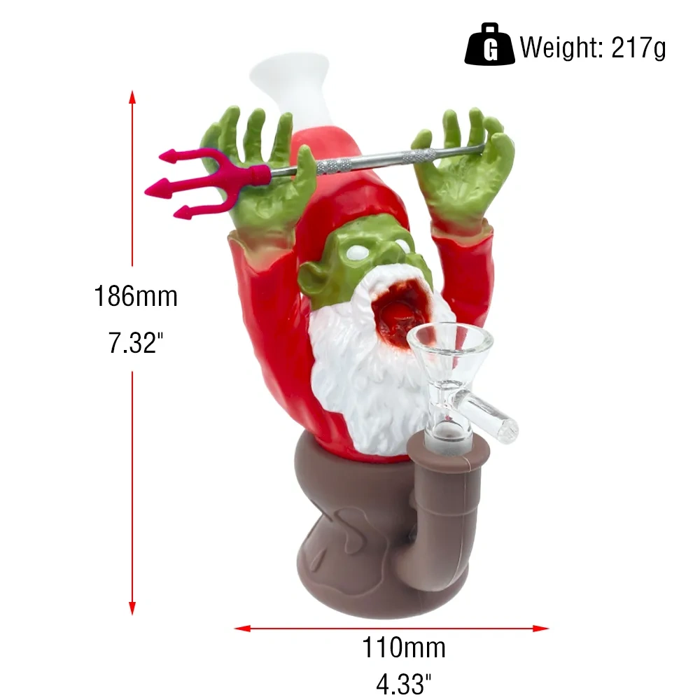 Custom Screaming Gnome Cactus Resin Glass Water Pipe Set