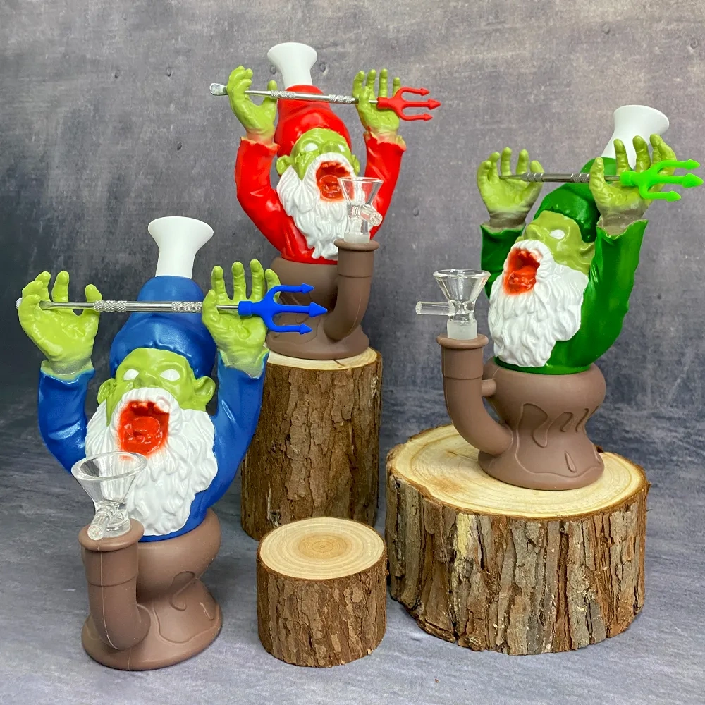 Custom Screaming Gnome Cactus Resin Glass Water Pipe Set