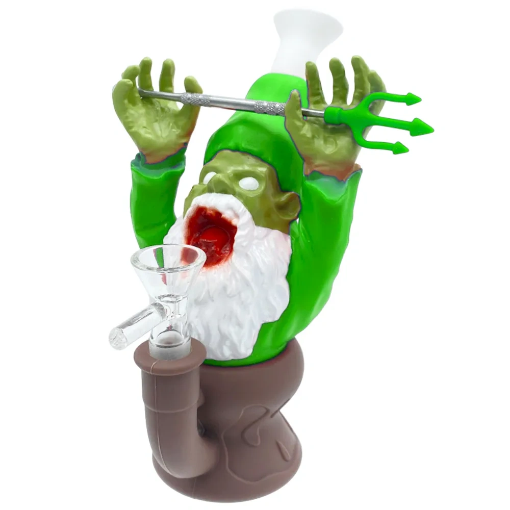 Custom Screaming Gnome Cactus Resin Glass Water Pipe Set
