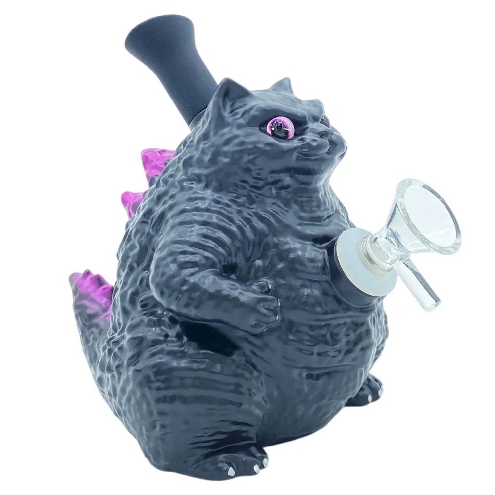 Custom Godzilla Cat Resin Glass Water Pipe