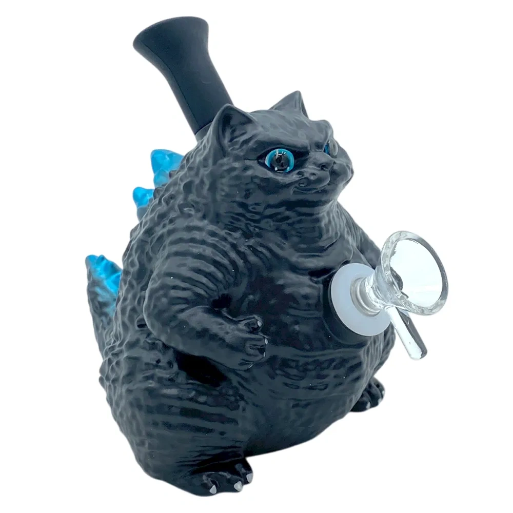 Custom Godzilla Cat Resin Glass Water Pipe