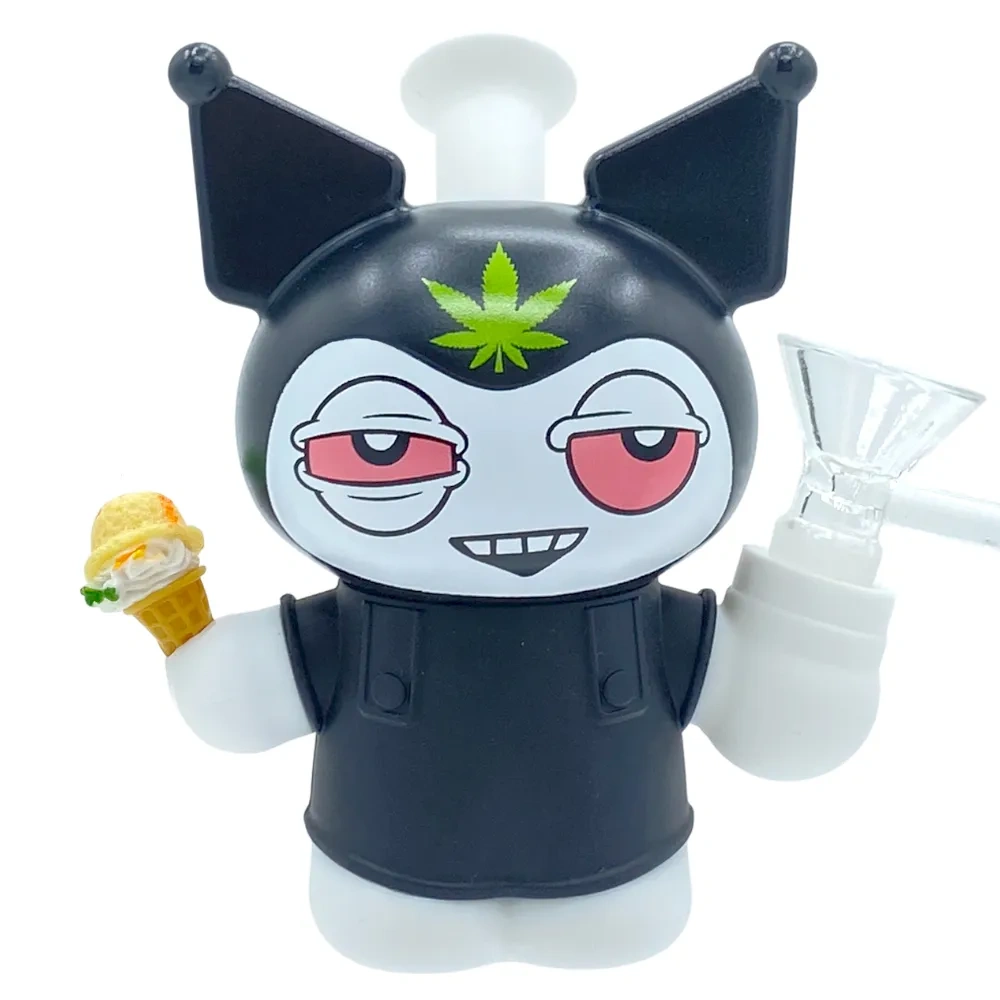 Custom Kuromi Themed Resin Glass Water Pipe