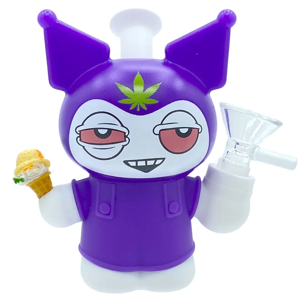 Custom Kuromi Themed Resin Glass Water Pipe