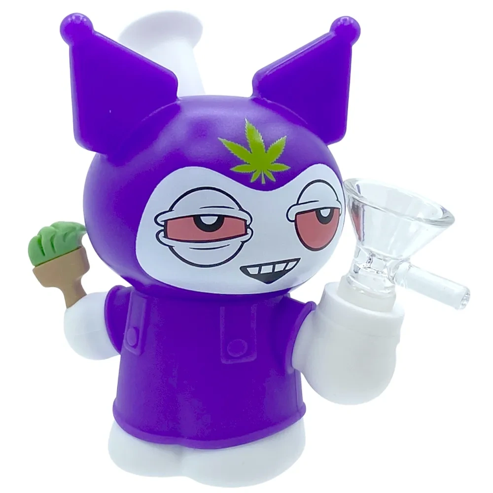 Custom Kuromi Themed Resin Glass Water Pipe