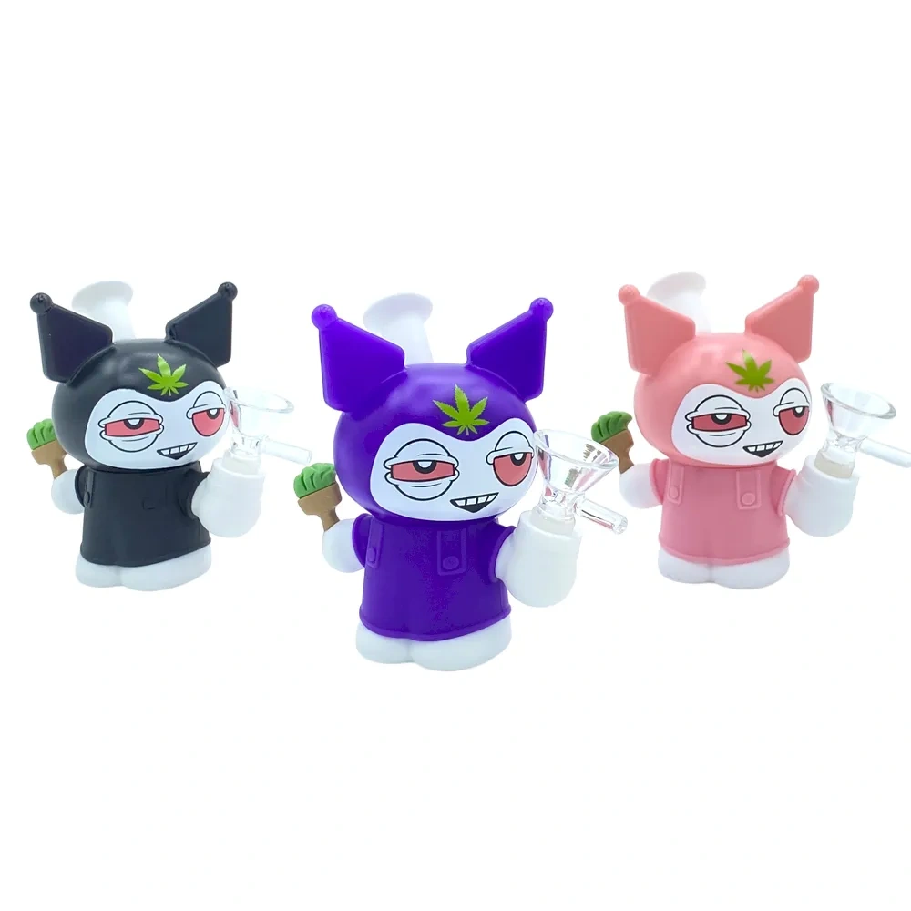 Custom Kuromi Themed Resin Glass Water Pipe