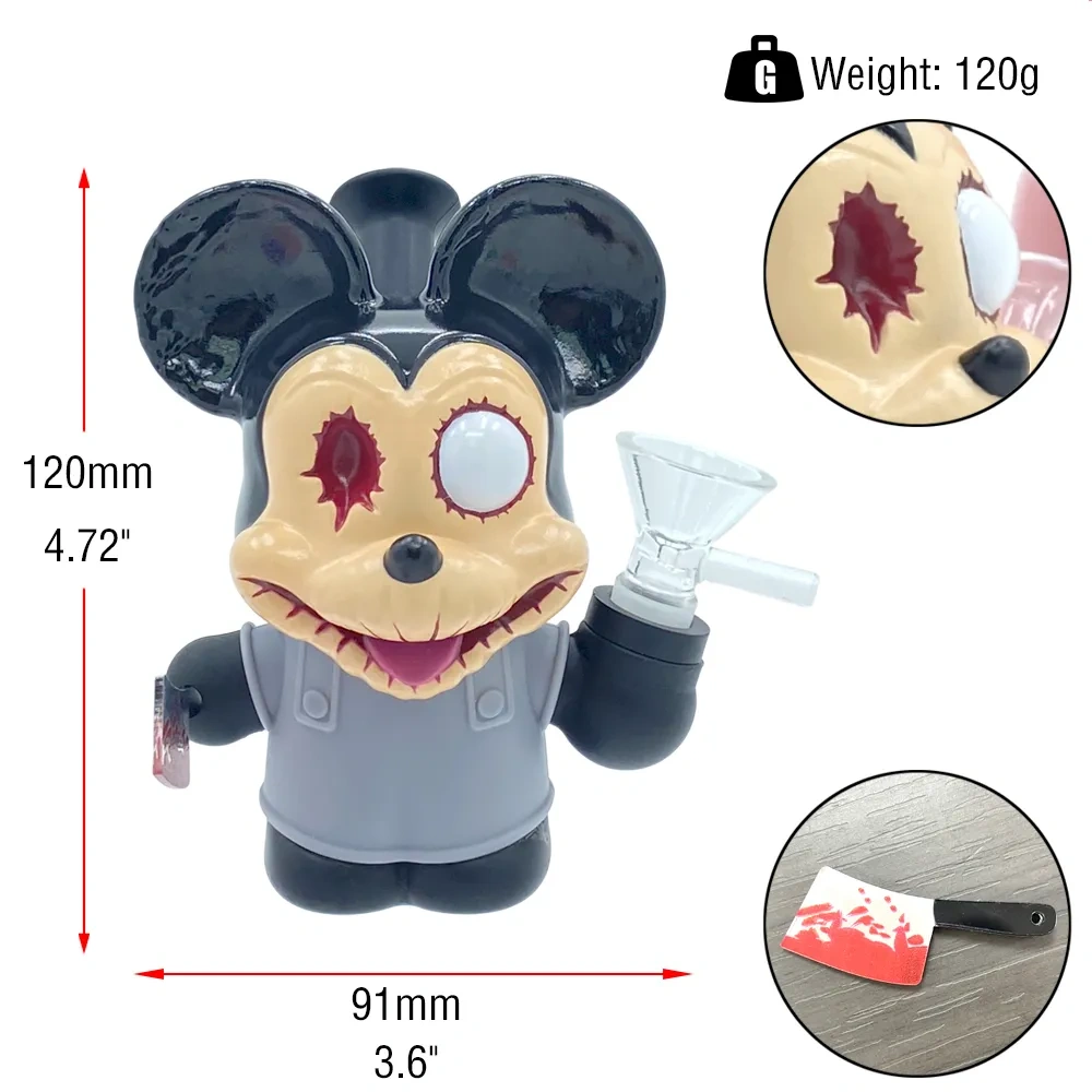 Custom Zombie Mickey Themed Resin Glass Water Pipe