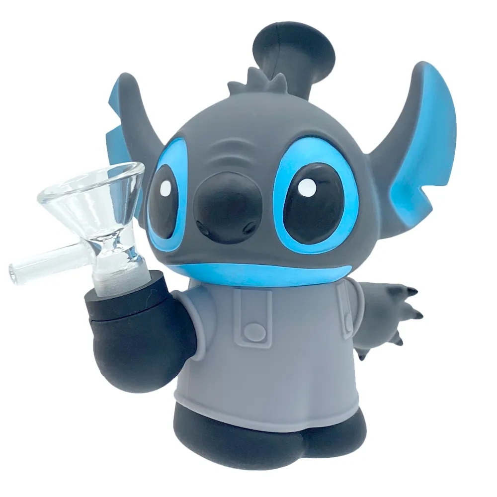 Custom Stitch Themed Resin Glass Water Pipe