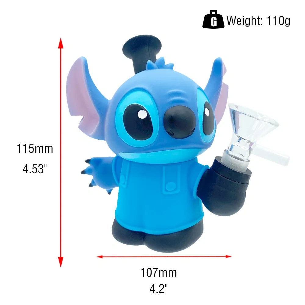 Custom Stitch Themed Resin Glass Water Pipe