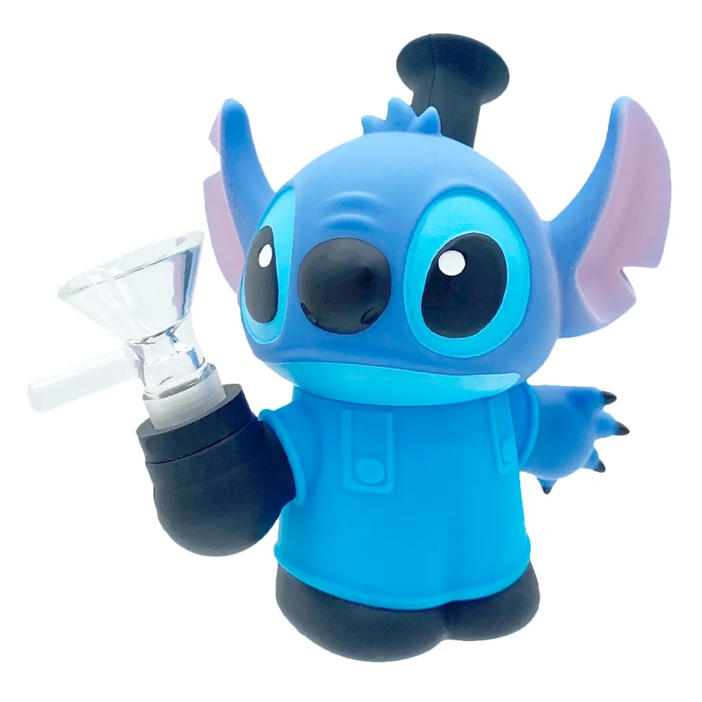 Custom Stitch Themed Resin Glass Water Pipe