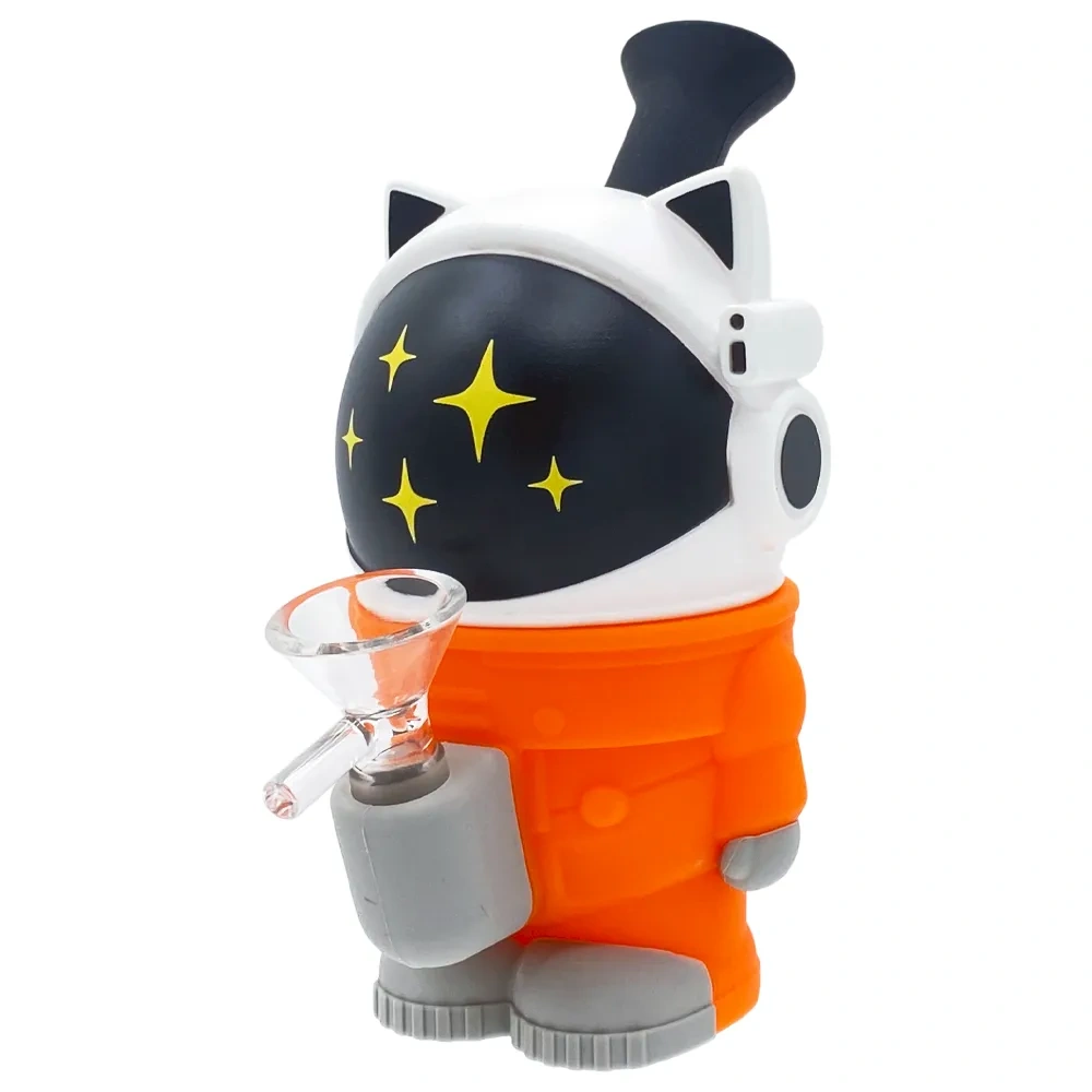 Custom Astronaut Cat Themed Resin Glass Water Pipe