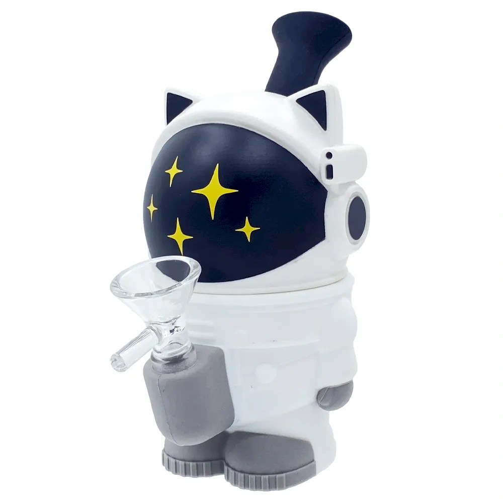 Custom Astronaut Cat Themed Resin Glass Water Pipe