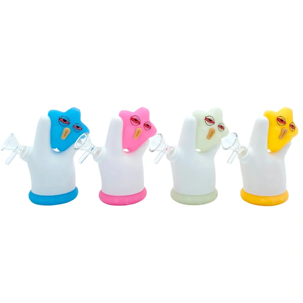 Custom Glow-in-the-Dark Star Face Silicone Water Pipe