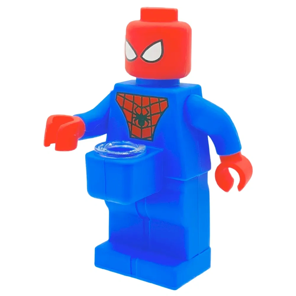 Custom Blue Spider-Man Lego Style Resin Glass Water Pipe