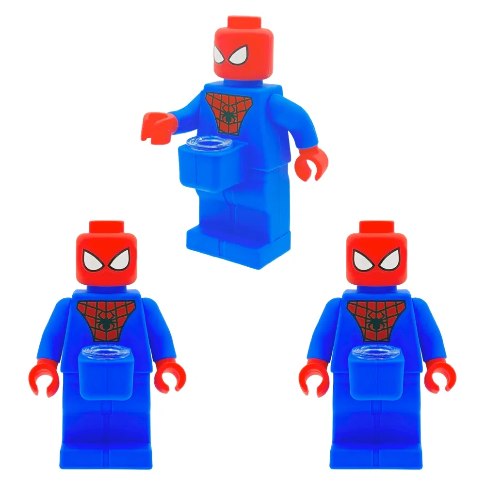 Custom Blue Spider-Man Lego Style Resin Glass Water Pipe