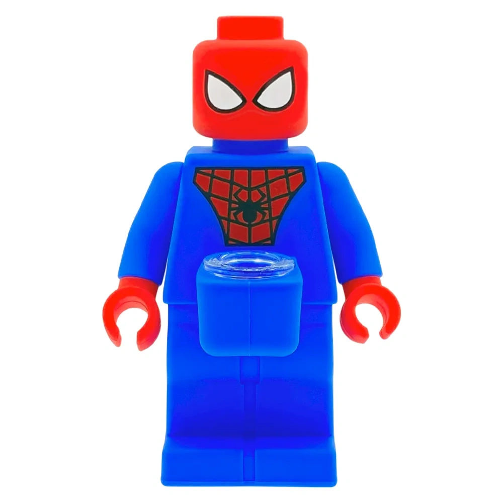 Custom Blue Spider-Man Lego Style Resin Glass Water Pipe