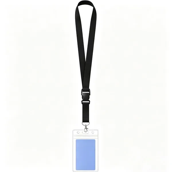 Black Polyester ID Badge Lanyard for Bulk Corporate Office Supplies