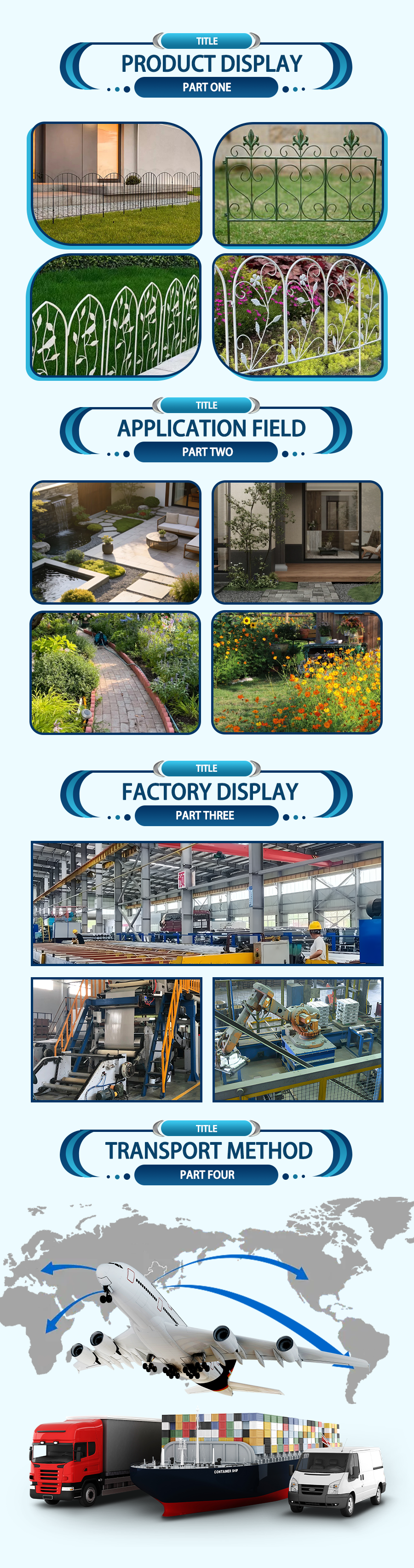 Decorative Coated Fence for Courtyards