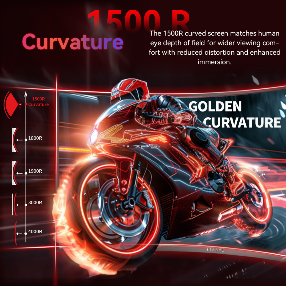 32 Inch 4K 160Hz Curved Gaming Monitor with AMD FreeSync Premium, 1500R, 95% DCI-P3, HDMI 2.1