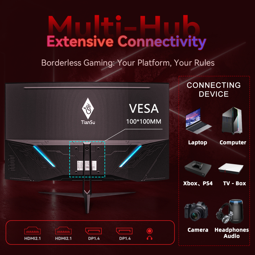 32 Inch 4K 160Hz Curved Gaming Monitor with AMD FreeSync Premium, 1500R, 95% DCI-P3, HDMI 2.1