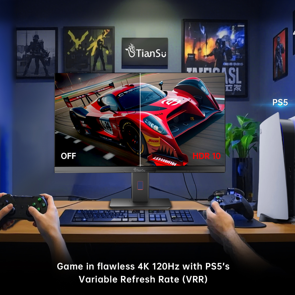 ETiansu 4K Gaming Monitor 28Inch 144Hz IPS Monitor,Featuring AMD FreeSync Premium for tear-free action and a vibrant 95% DCI-P3 color gamut,Height Adjustable Stand,HDMI 2.1