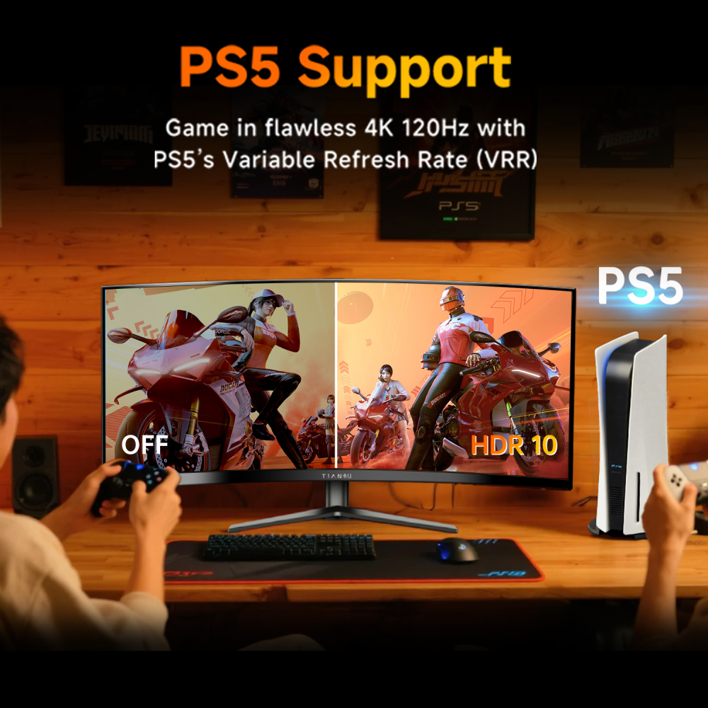 ETiansu 34Inch Curved Gaming Monitor 240Hz Ultrawide,1500R, 0.5ms, AMD FreeSync,UWQHD, 125% sRGB, HDMI 2.1, DP 1.4,Built-in Speakers,VESA Mountable