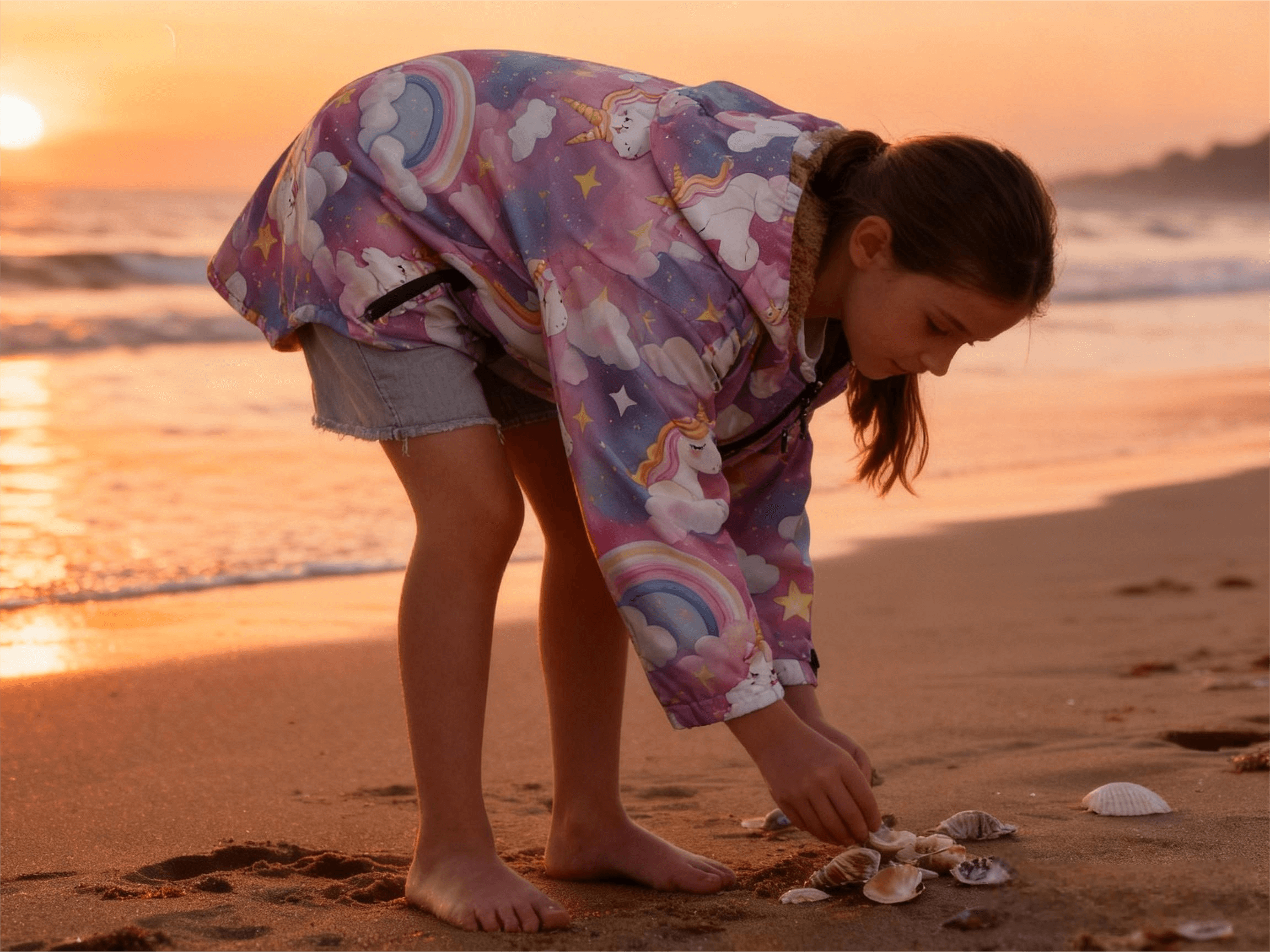 Child cozy and warm in the fleece-lined robe after a bath