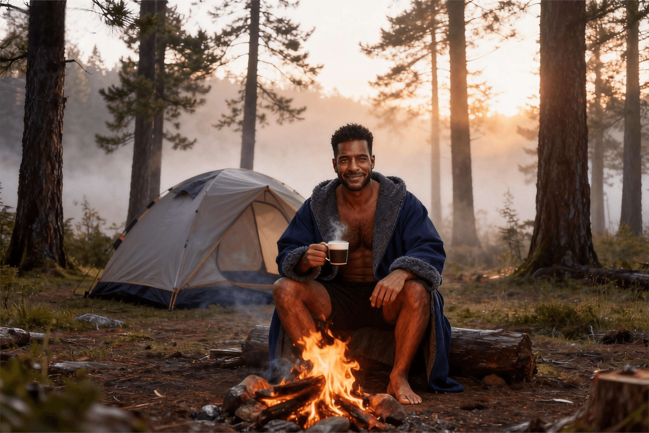 Outdoor camping changing robe for men