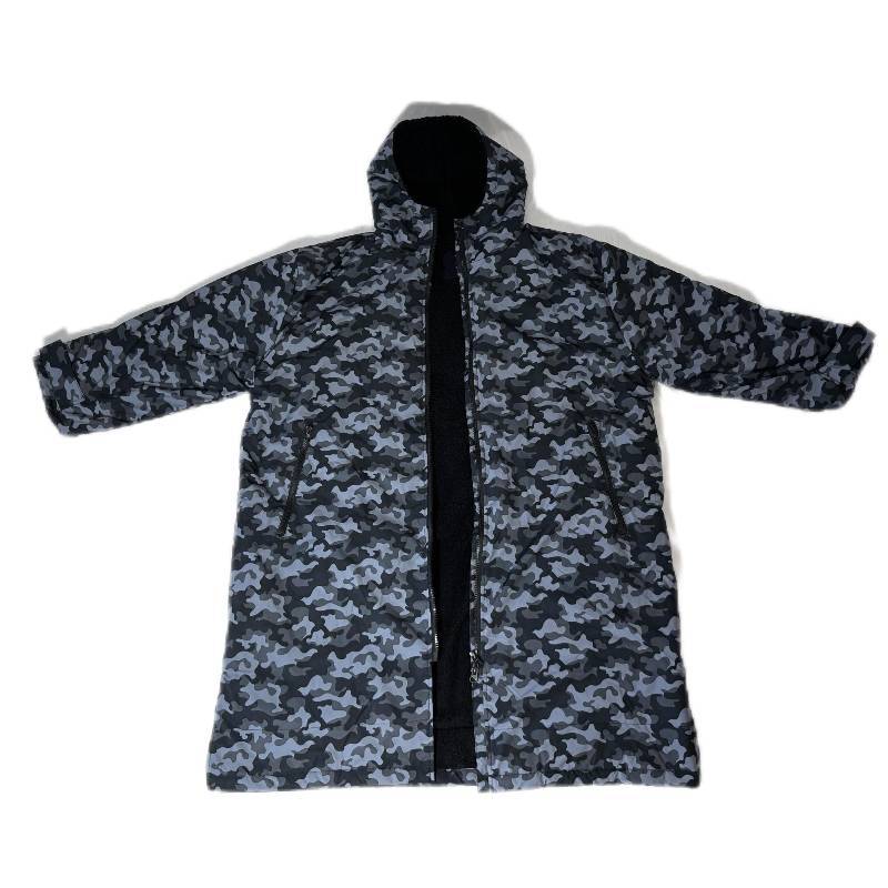Camouflage Waterproof Changing Robe – Camo Black/Grey Adult Swim & Surf Robe