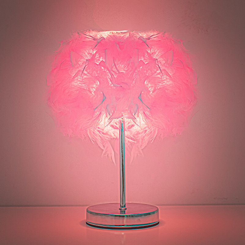 Luxury Feather Table Lamp for Bedroom, Bedside Lamp, Night Lamp, Ambient Lamp, High-End Feel