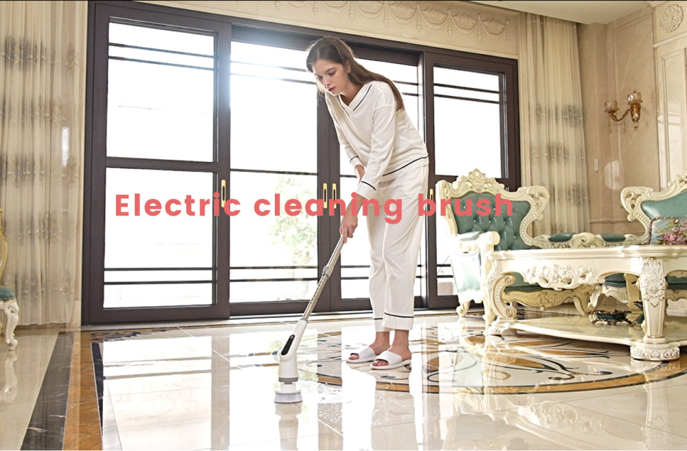 9-in-1 Electric Cleaning Brush with Extendable Handle, Multifunctional Cordless Handheld Household Cleaning Brush