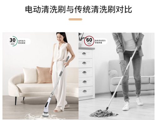 9-in-1 Electric Cleaning Brush with Extendable Handle, Multifunctional Cordless Handheld Household Cleaning Brush