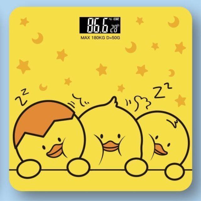 Smart rechargeable electronic scale, cute and accurate adult weight scale for home use.