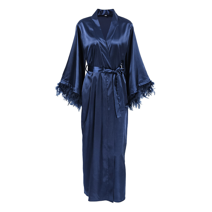 New Feather Long Loose Robe